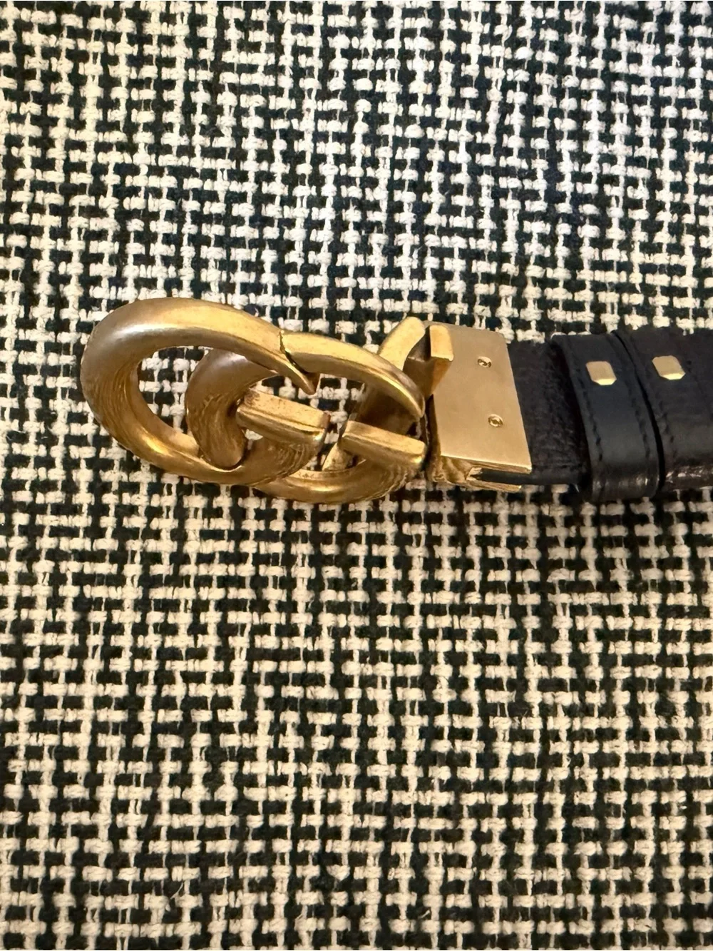 Gucci Men's reversible GG gold buckle brown and black size 100